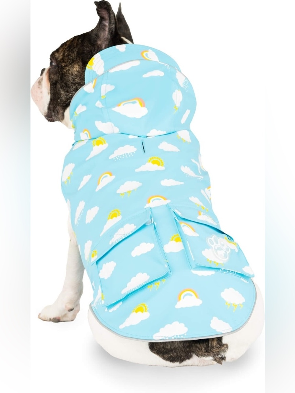 Canada Pooch Torrential Tracker Dog Raincoat, Blue Clouds, 12
